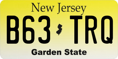NJ license plate B63TRQ