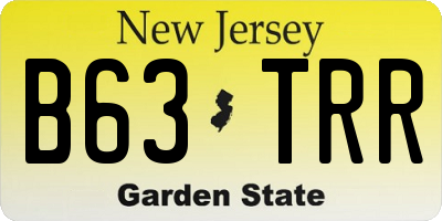 NJ license plate B63TRR