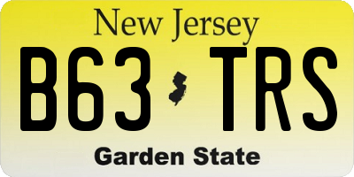NJ license plate B63TRS