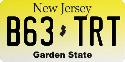 NJ license plate B63TRT
