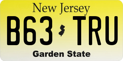 NJ license plate B63TRU
