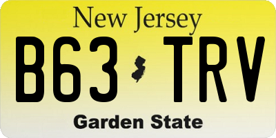 NJ license plate B63TRV
