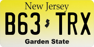 NJ license plate B63TRX