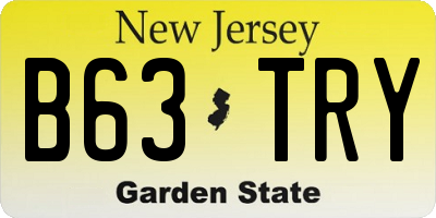NJ license plate B63TRY
