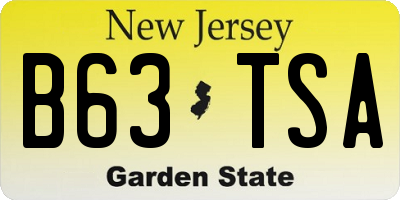 NJ license plate B63TSA