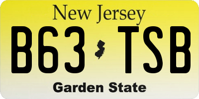 NJ license plate B63TSB