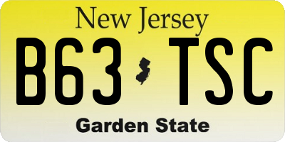 NJ license plate B63TSC
