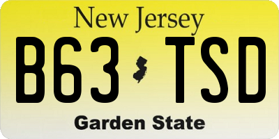 NJ license plate B63TSD