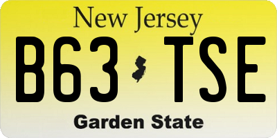 NJ license plate B63TSE