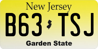 NJ license plate B63TSJ