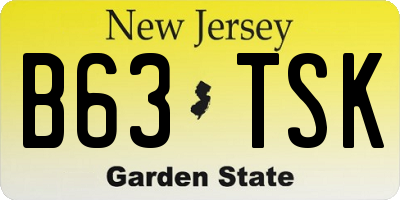 NJ license plate B63TSK