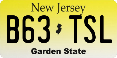 NJ license plate B63TSL