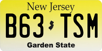 NJ license plate B63TSM