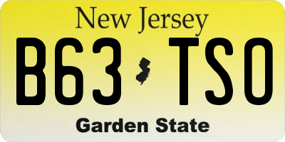 NJ license plate B63TSO