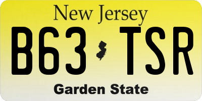 NJ license plate B63TSR
