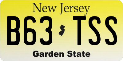 NJ license plate B63TSS