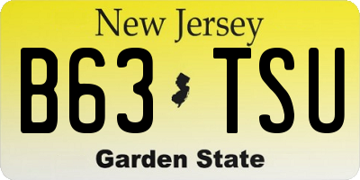 NJ license plate B63TSU