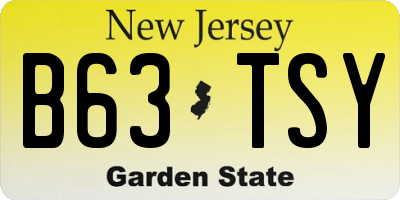 NJ license plate B63TSY