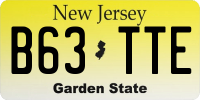 NJ license plate B63TTE
