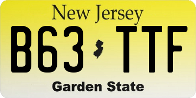 NJ license plate B63TTF