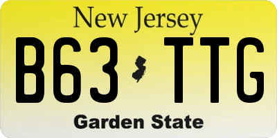 NJ license plate B63TTG