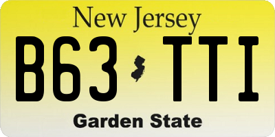 NJ license plate B63TTI