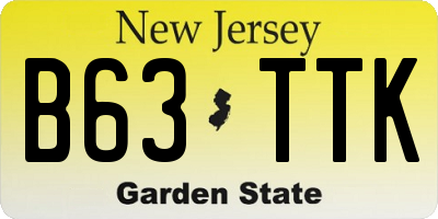 NJ license plate B63TTK
