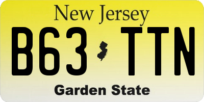 NJ license plate B63TTN