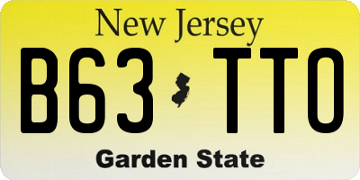 NJ license plate B63TTO