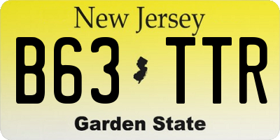 NJ license plate B63TTR