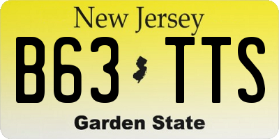NJ license plate B63TTS