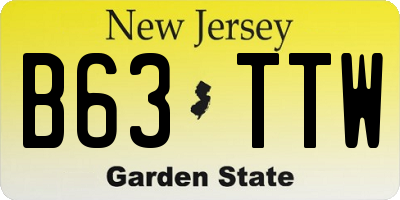 NJ license plate B63TTW