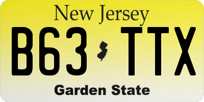 NJ license plate B63TTX