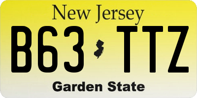 NJ license plate B63TTZ