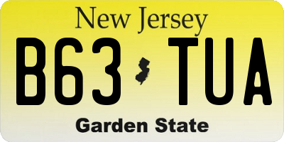 NJ license plate B63TUA