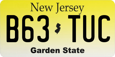 NJ license plate B63TUC