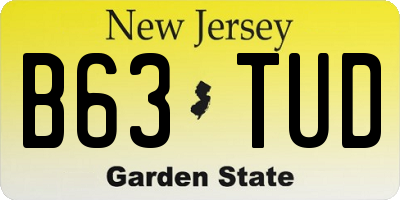NJ license plate B63TUD