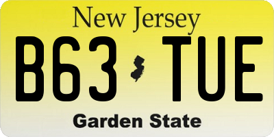 NJ license plate B63TUE