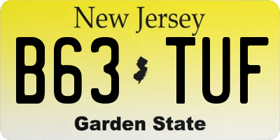 NJ license plate B63TUF