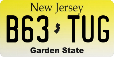 NJ license plate B63TUG