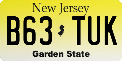 NJ license plate B63TUK
