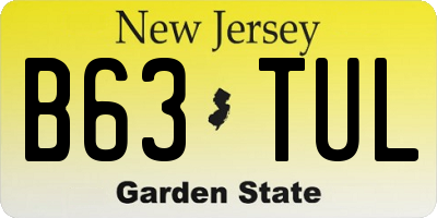 NJ license plate B63TUL