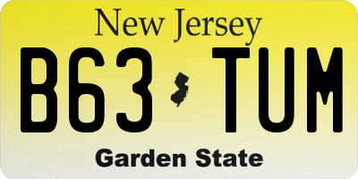 NJ license plate B63TUM