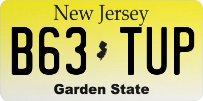NJ license plate B63TUP