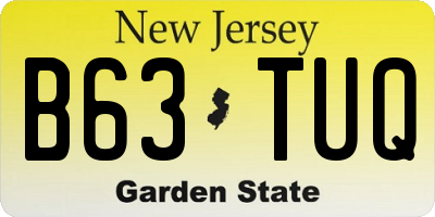 NJ license plate B63TUQ