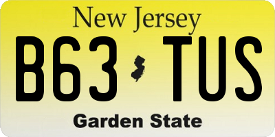 NJ license plate B63TUS