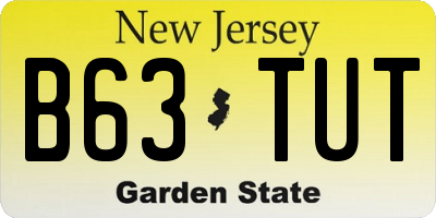 NJ license plate B63TUT