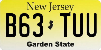 NJ license plate B63TUU