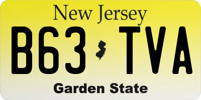 NJ license plate B63TVA