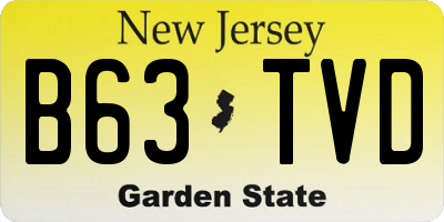 NJ license plate B63TVD